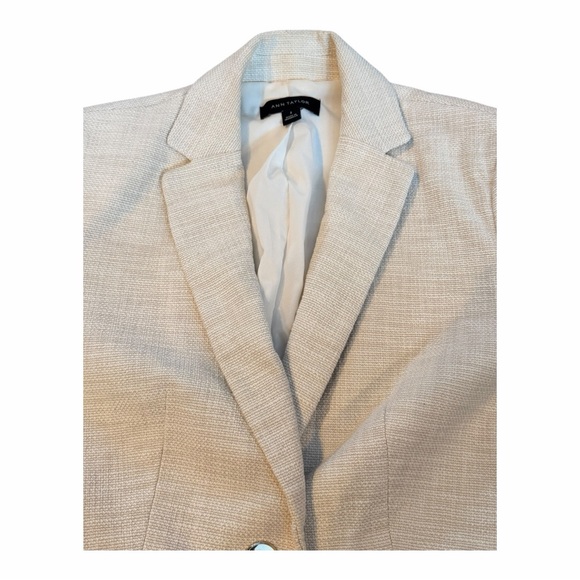 Ann Taylor Cream Classic Blazer Gold Button Workwear - Picture 6 of 6